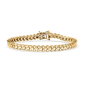 EverTrue Bronzella Collection Scale Link Bracelet in 18K YG Plated Bronze (7.25 In)