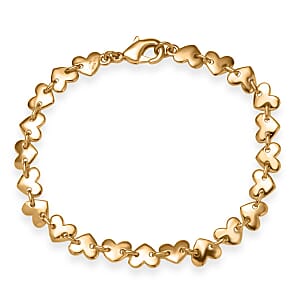 Doorbuster EverTrue Bronzella Collection Heart Link Bracelet in 18K YG Plated Bronze (6.50 In)