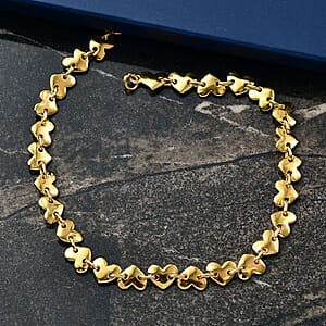 Doorbuster EverTrue Bronzella Collection Heart Link Bracelet in 18K YG Plated Bronze (6.50 In)