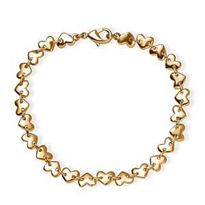 EverTrue Bronzella Collection Heart Link Bracelet in 18K YG Plated Bronze (7.25 In)