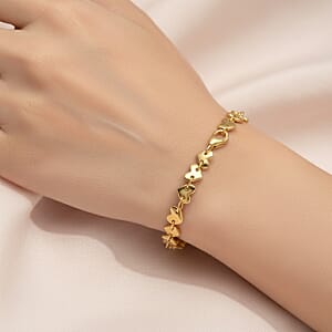 EverTrue Bronzella Collection Heart Link Bracelet in 18K YG Plated Bronze (7.25 In)