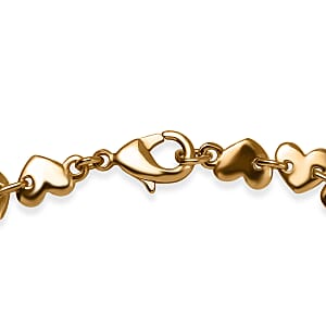 EverTrue Bronzella Collection Heart Link Bracelet in 18K YG Plated Bronze (7.25 In)