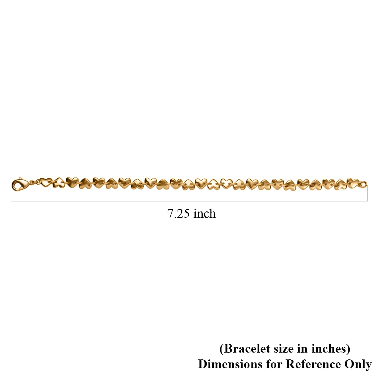 EverTrue Bronzella Collection Heart Link Bracelet in 18K YG Plated Bronze (7.25 In)
