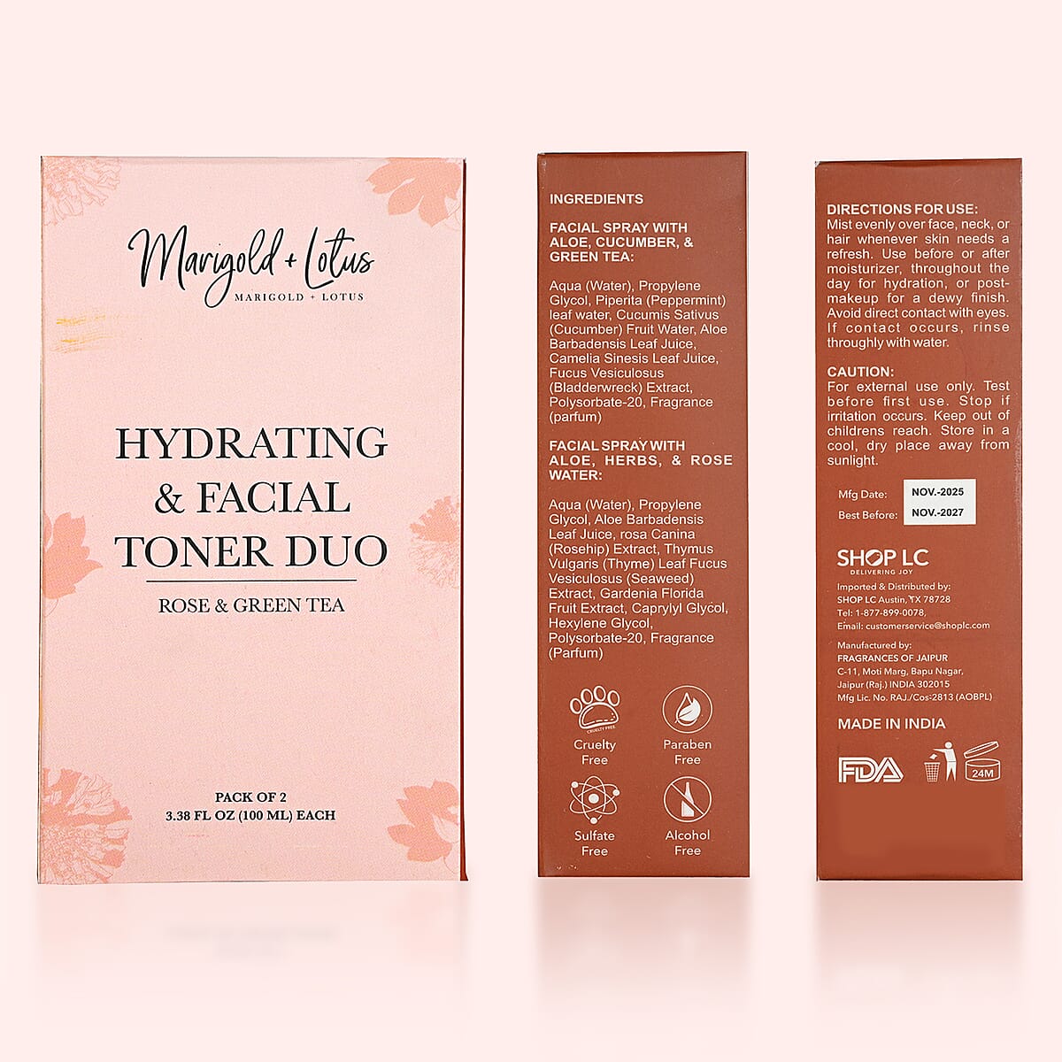 Marigold & Lotus Hydrating & Facial Toner Duo 3.3oz image number 6