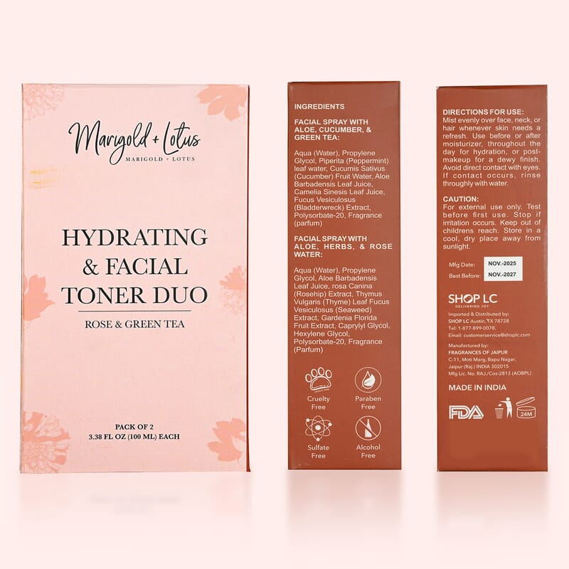 Marigold & Lotus Hydrating & Facial Toner Duo 3.3oz