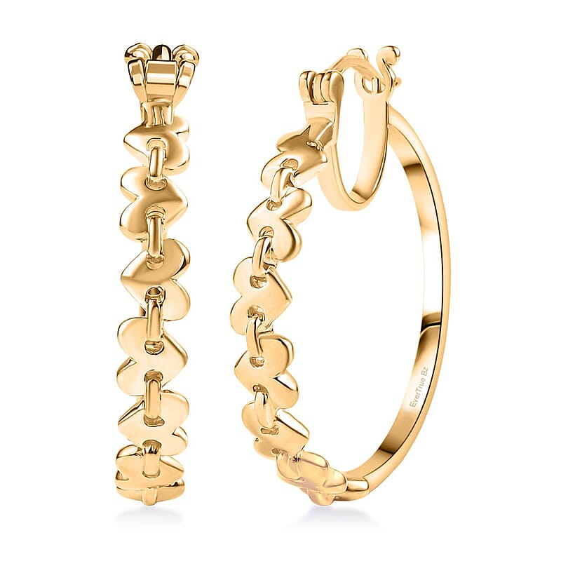 EverTrue Bronzella Collection Heart Hoop Earrings in 18K YG Plated Bronze