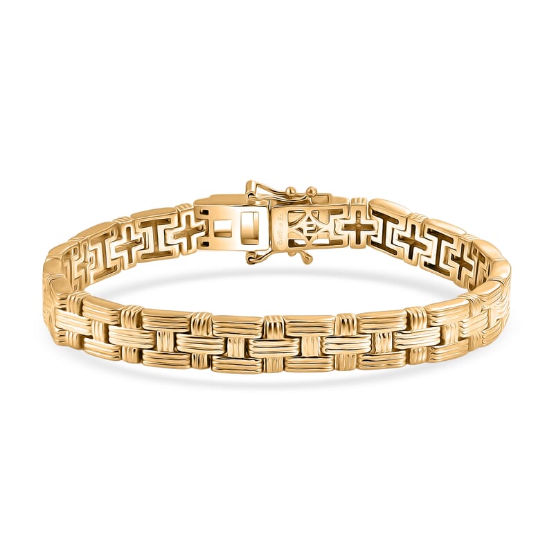 EverTrue Bronzella Collection Regal Weave Bracelet in 18K Yellow Gold Plated Bronze (6.50 In)