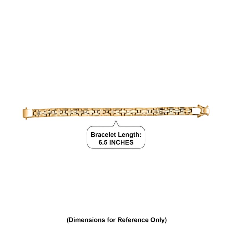 EverTrue Bronzella Collection Regal Weave Bracelet in 18K Yellow Gold Plated Bronze (6.50 In)