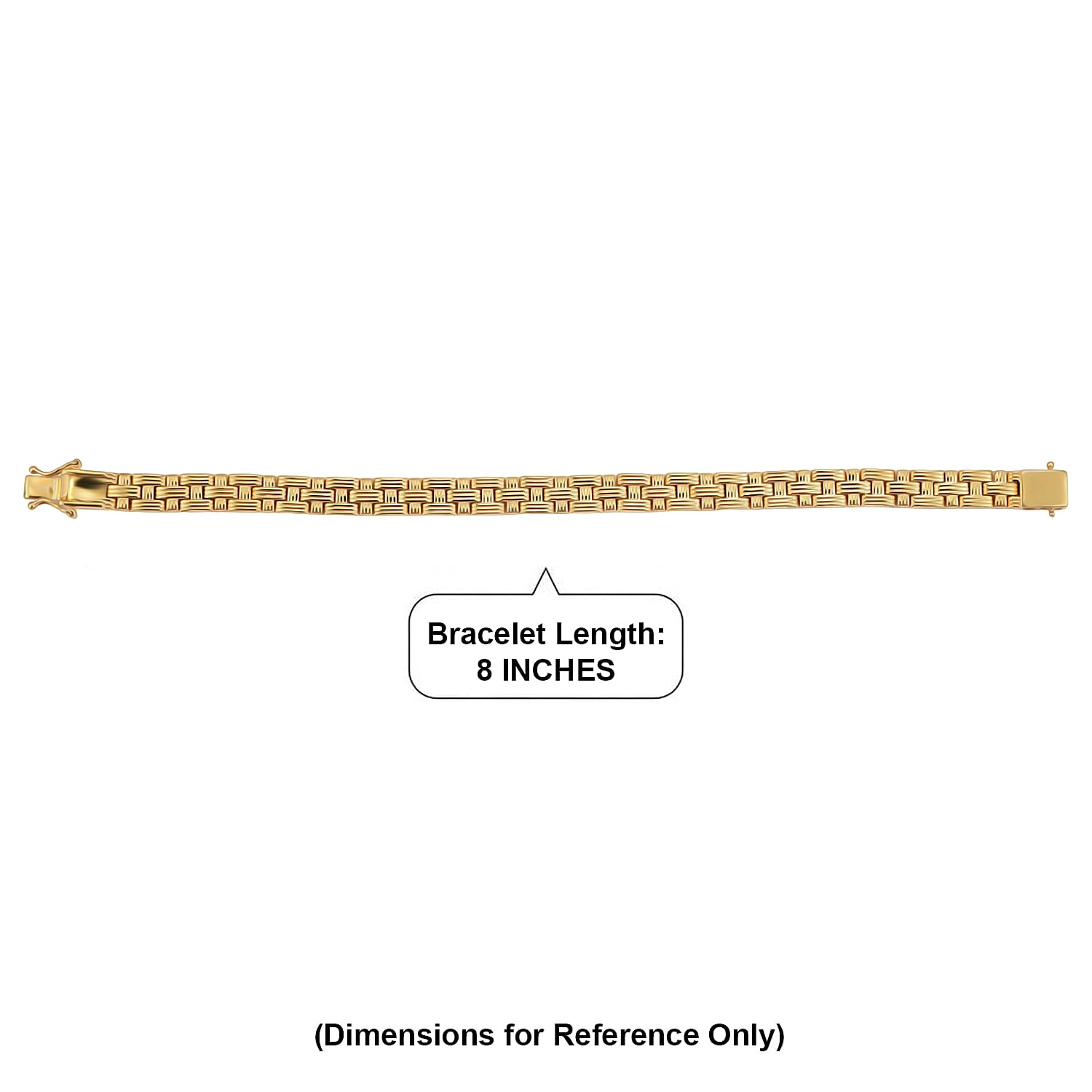 EverTrue Bronzella Collection Regal Weave Bracelet in 18K Yellow Gold Plated Bronze (8.00 In)