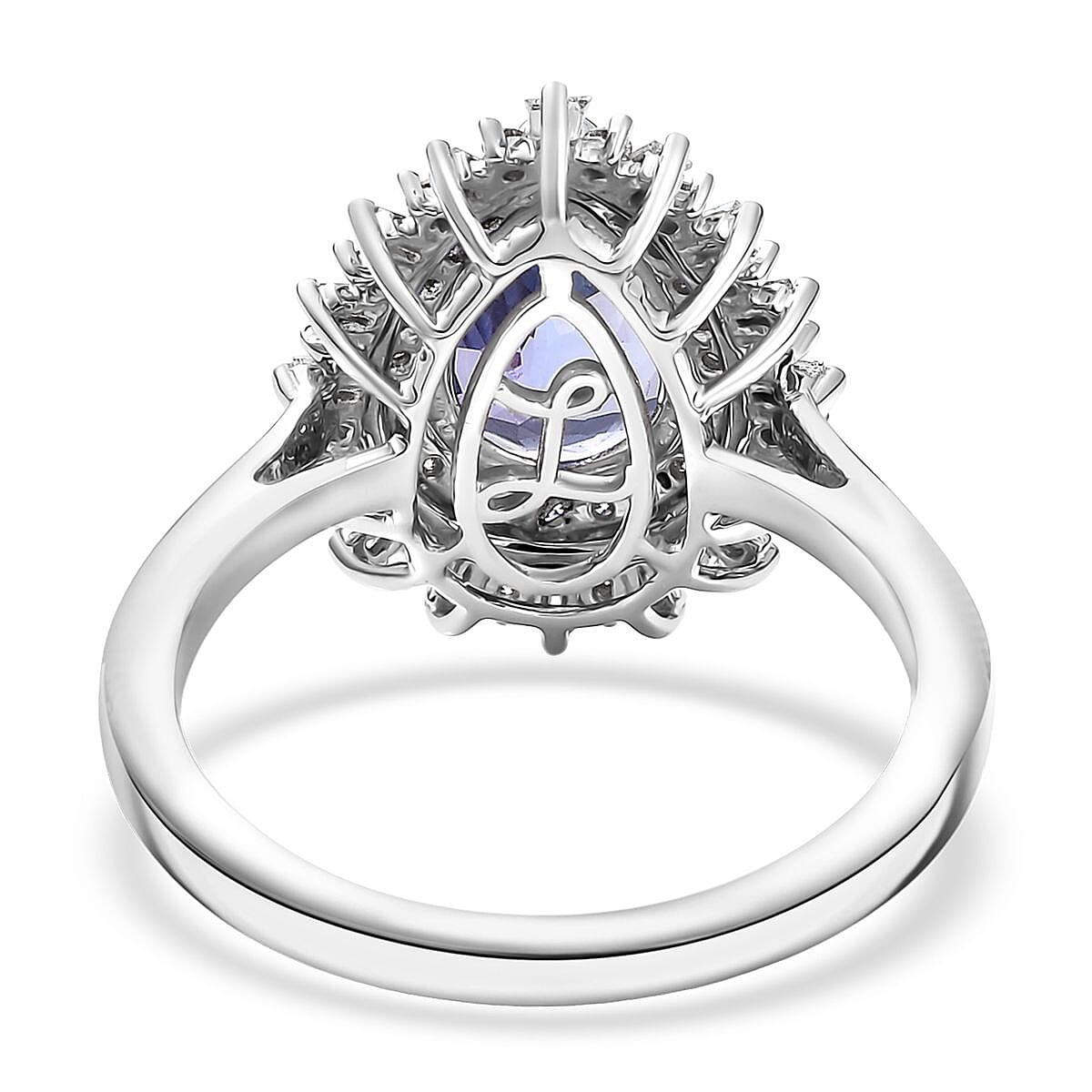 Luxoro Premium Tanzanite and G-H I2 Diamond 2.30 ctw Crown of Dreams Ring in 10K White Gold (Size 7.0) image number 4