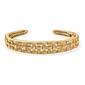 EverTrue Bronzella Collection Basket Weave Cuff Bracelet in 18K YG Plated Bronze (6.50 In)