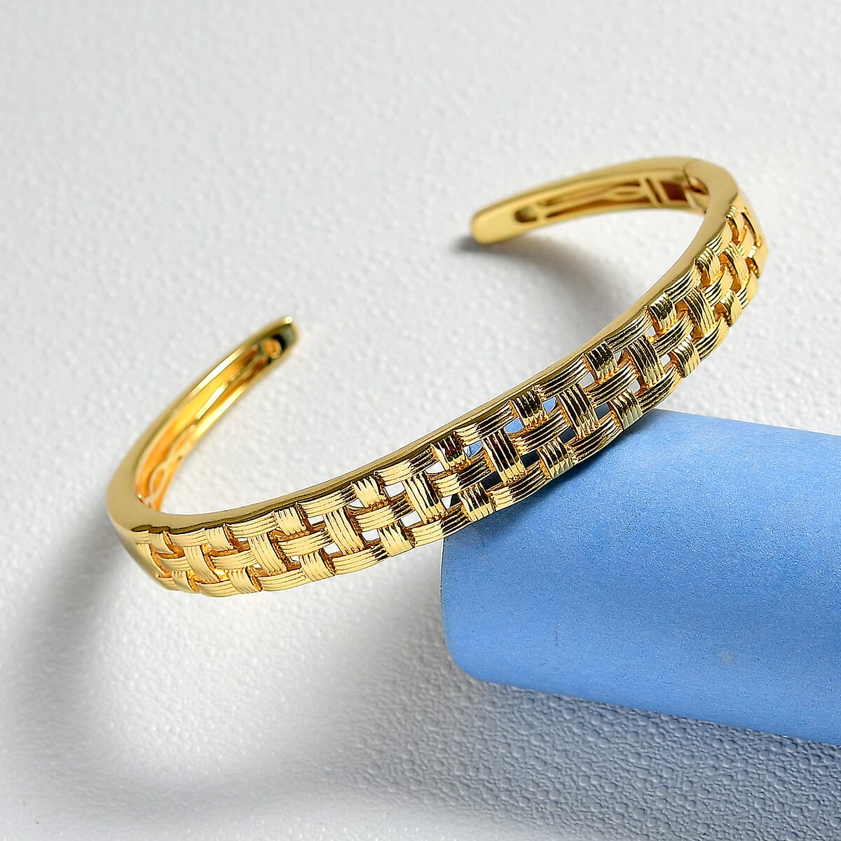 EverTrue Bronzella Collection Intreccio d Oro Weave Cuff Bracelet in 18K YG Plated Bronze (6.50 In) image number 1