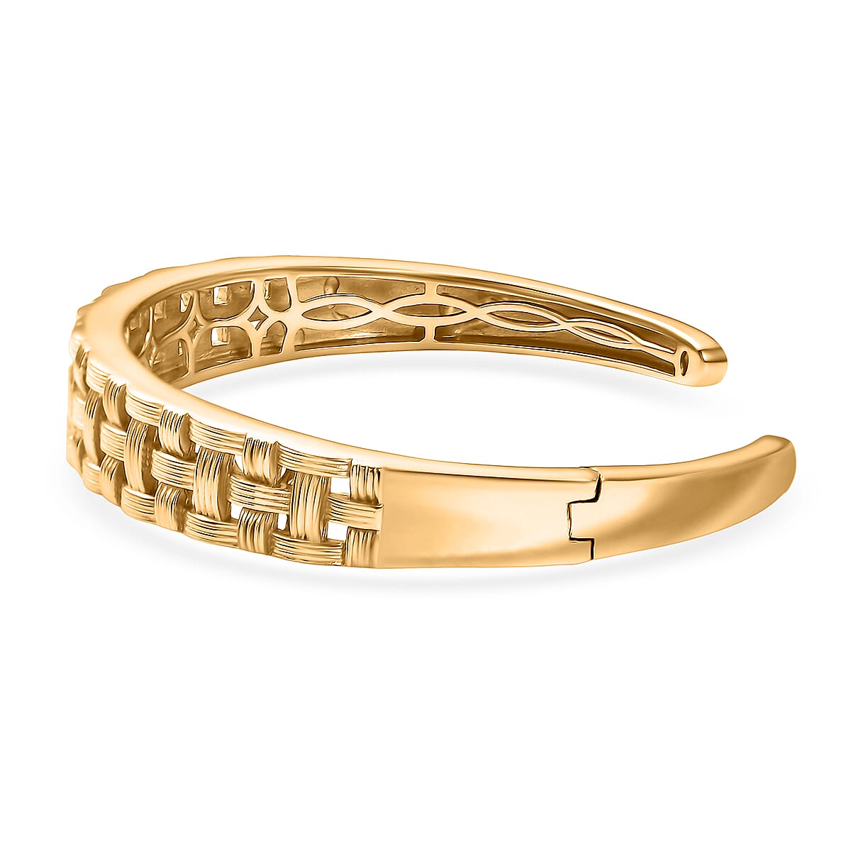 EverTrue Bronzella Collection Intreccio d Oro Weave Cuff Bracelet in 18K YG Plated Bronze (6.50 In) image number 3