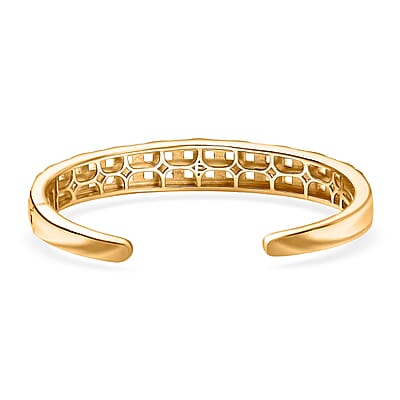 EverTrue Bronzella Collection Intreccio d Oro Weave Cuff Bracelet in 18K YG Plated Bronze (6.50 In)