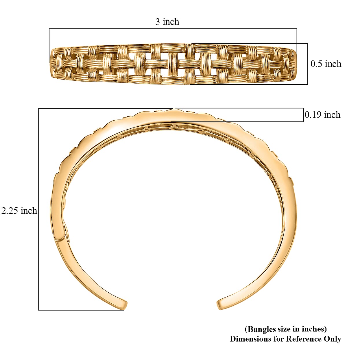 EverTrue Bronzella Collection Intreccio d Oro Weave Cuff Bracelet in 18K YG Plated Bronze (6.50 In) image number 5