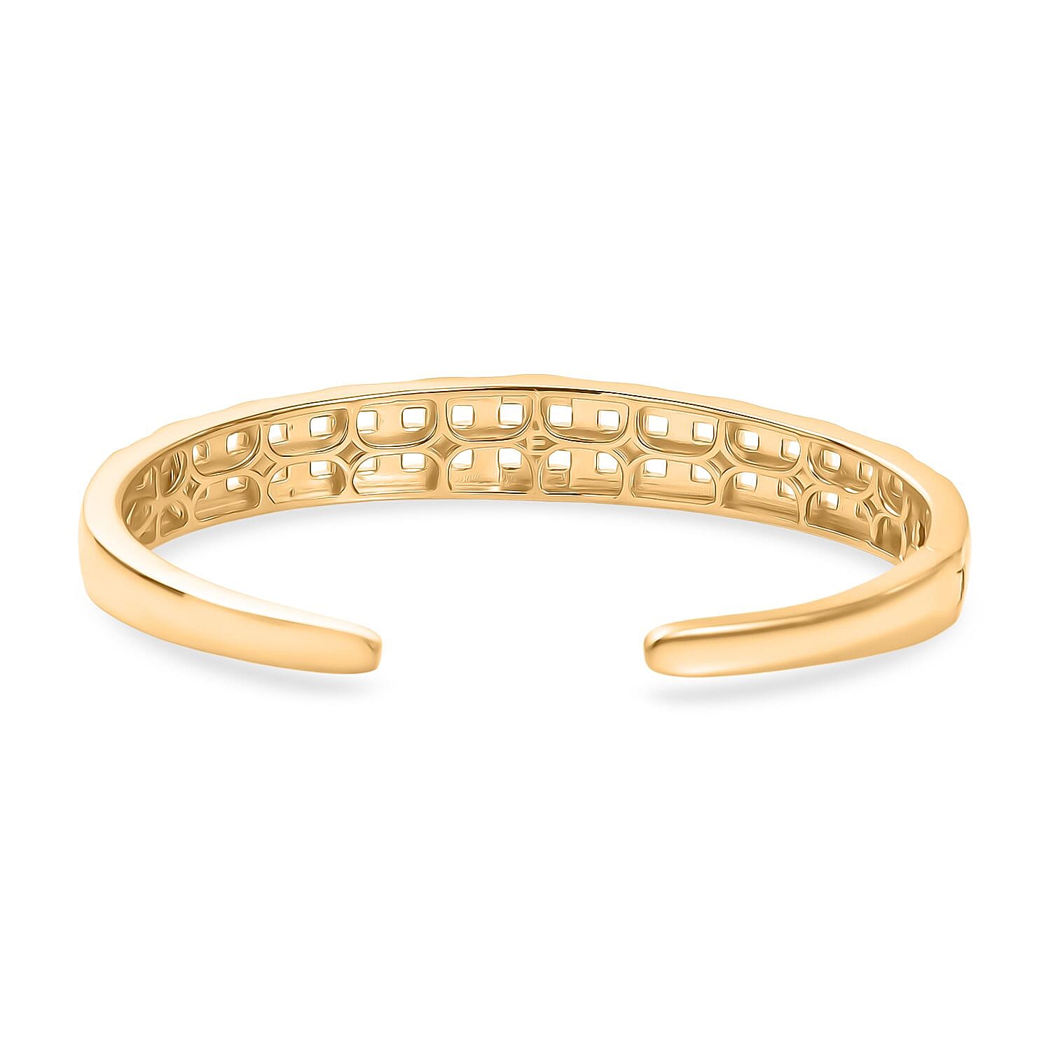 EverTrue Bronzella Collection Intreccio d Oro Weave Cuff Bracelet in 18K YG Plated Bronze (7.25 In)