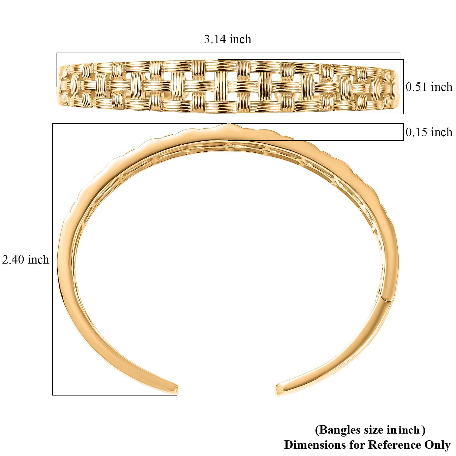 EverTrue Bronzella Collection Intreccio d Oro Weave Cuff Bracelet in 18K YG Plated Bronze (7.25 In)