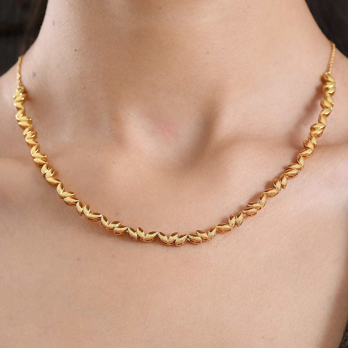 EverTrue Bronzella Collection Line Necklace in 18K YG Plated Bronze 18-20 Inches  image number 2