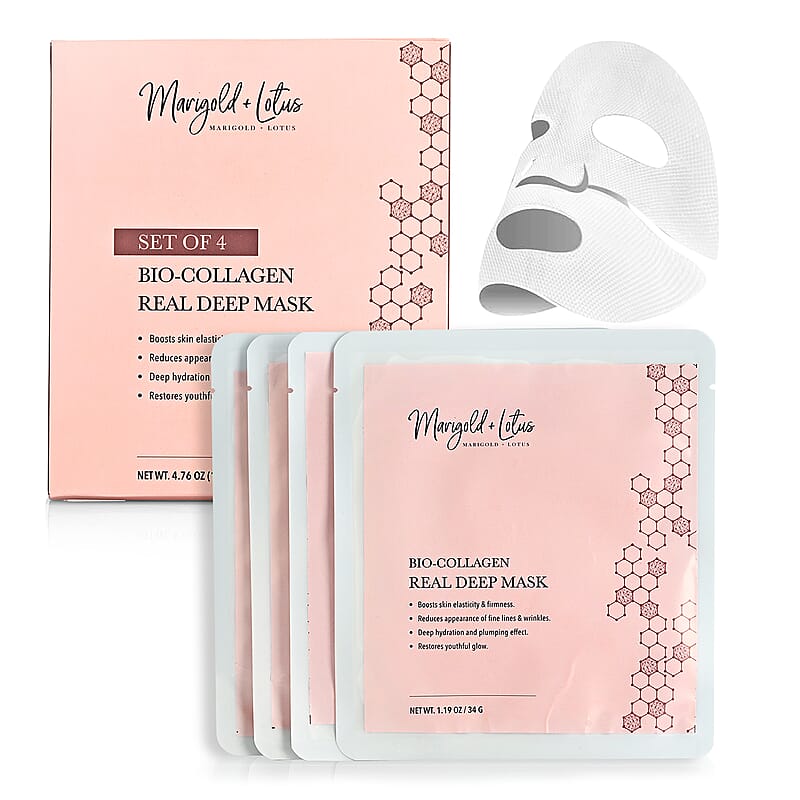Marigold and Lotus Bio-Collagen Real Deep Mask 34g x 4 Sheets
