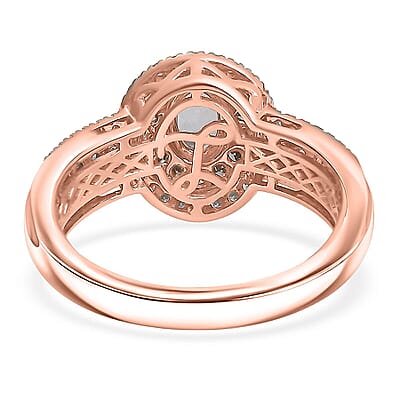 Luxoro 10K Rose Gold AAA Pink Tanzanite, Natural Pink and White Dimaond (I2) (0.67 cts) Dreams in Bloom Ring (Size 10.0) 1.15 ctw