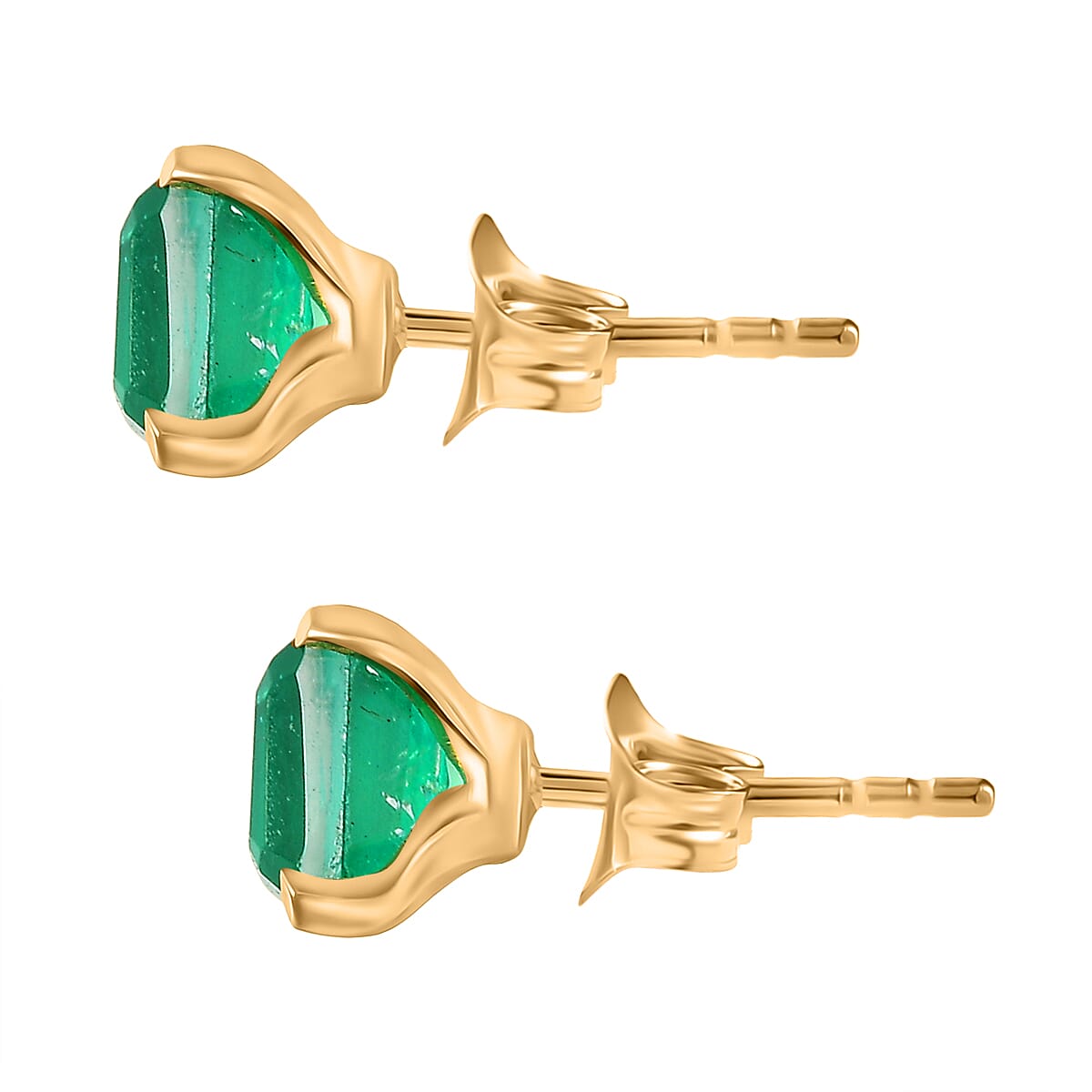 Emerald Quartz 3.40 ctw Earrings in 18K YG Plated Sterling Silver