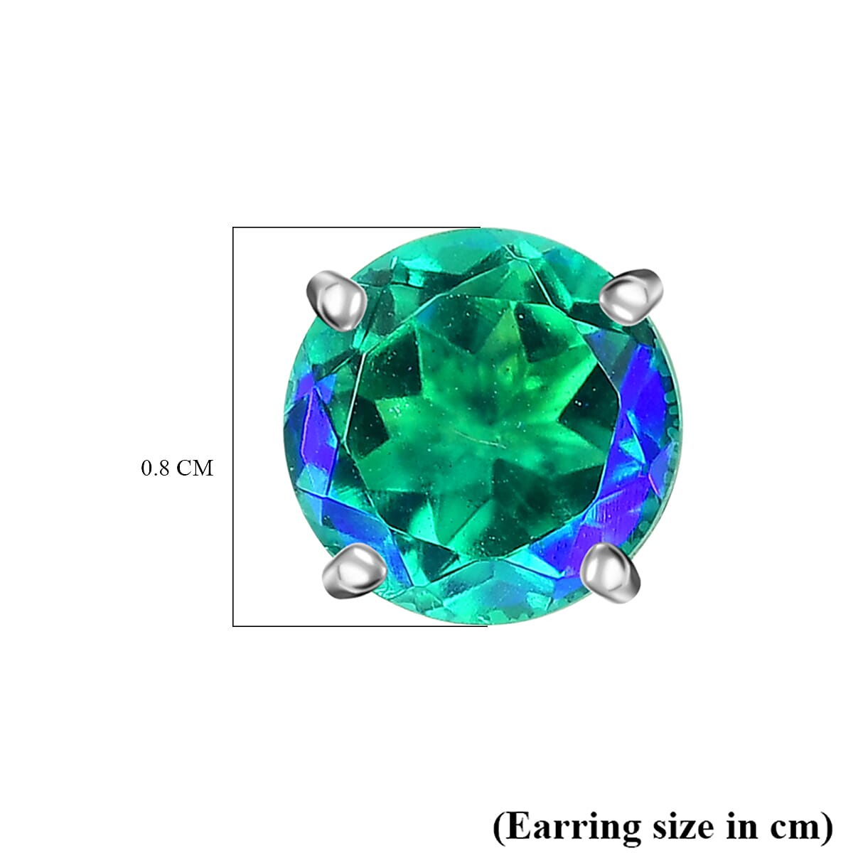 D'Joy Peacock Quartz (Triplet) 2.90 ctw Earrings in Sterling Silver image number 4