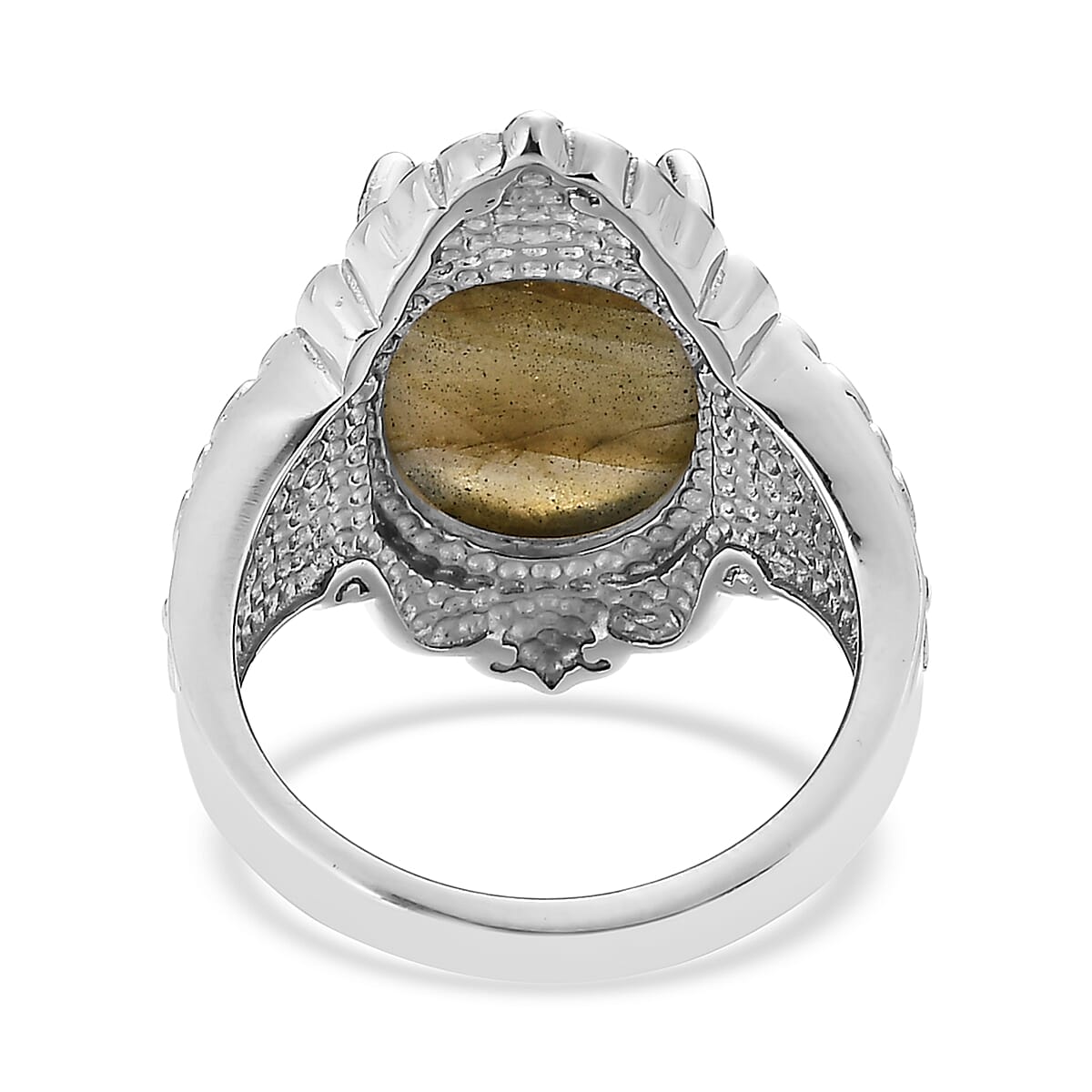 EverTrue Malagasy Labradorite 10.40 ctw Ring in Stainless Steel (Size 10.0) image number 4