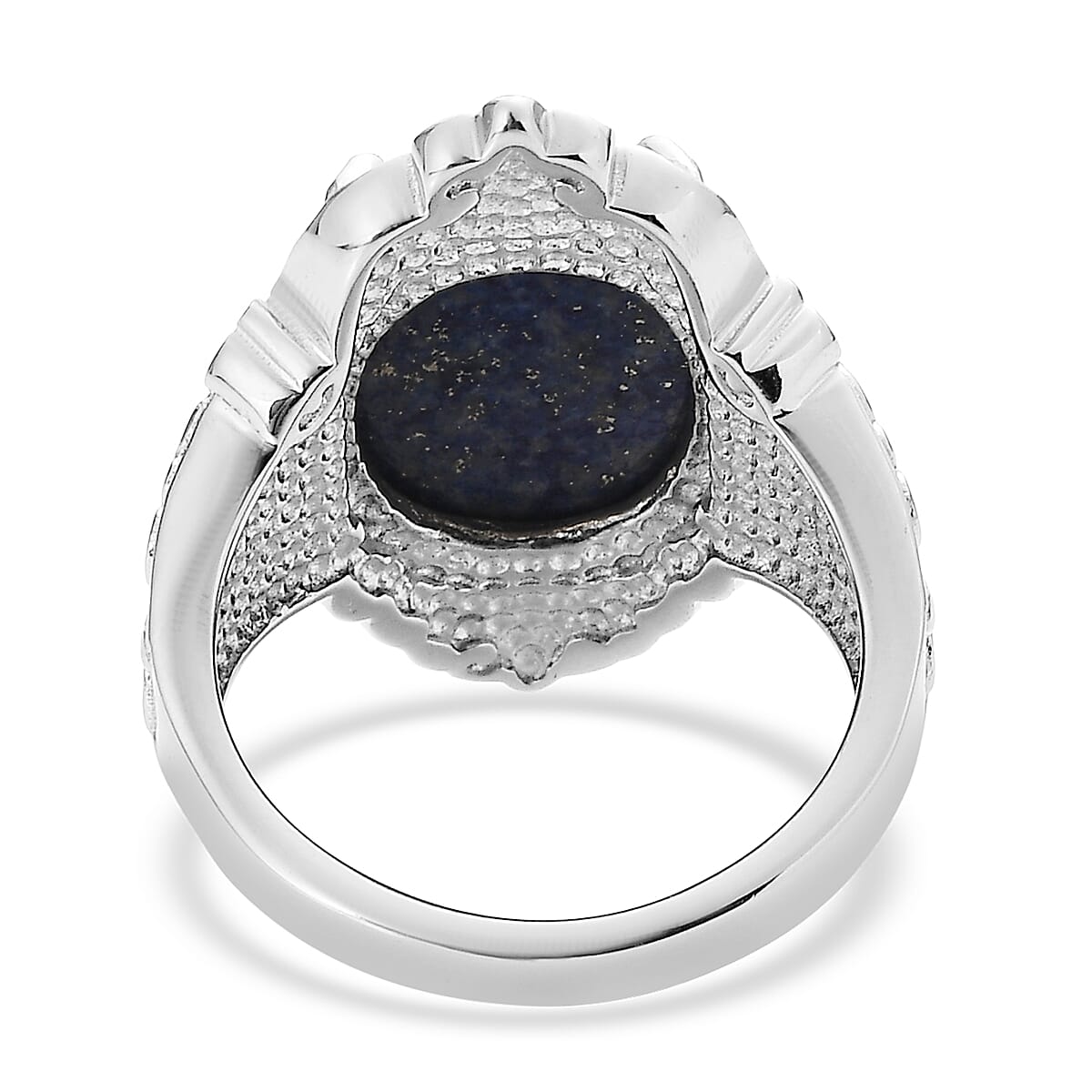 EverTrue Lapis Lazuli 10.50 ctw Ring in Stainless Steel (Size 5.0)