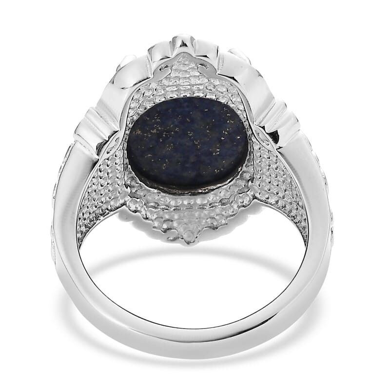 EverTrue Lapis Lazuli 10.50 ctw Ring in Stainless Steel (Size 6.0)