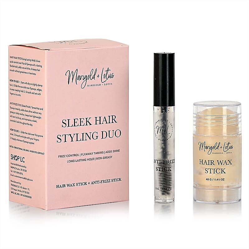 Marigold & Lotus Sleek Hair Styling Duo Hair Wax and Anti Frizz Stick