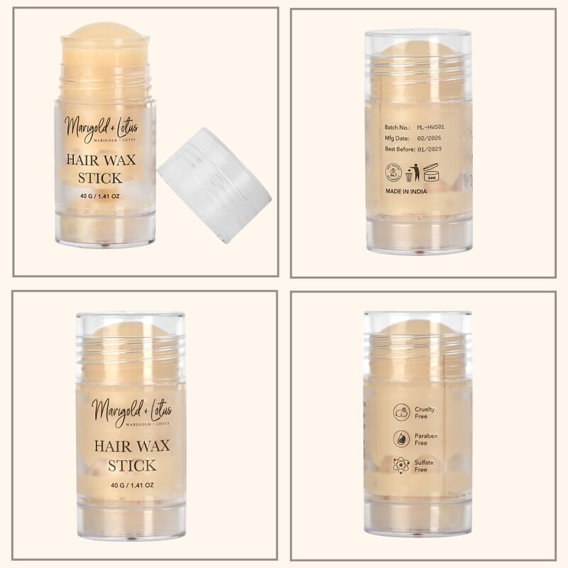 Marigold & Lotus Sleek Hair Styling Duo Hair Wax and Anti Frizz Stick