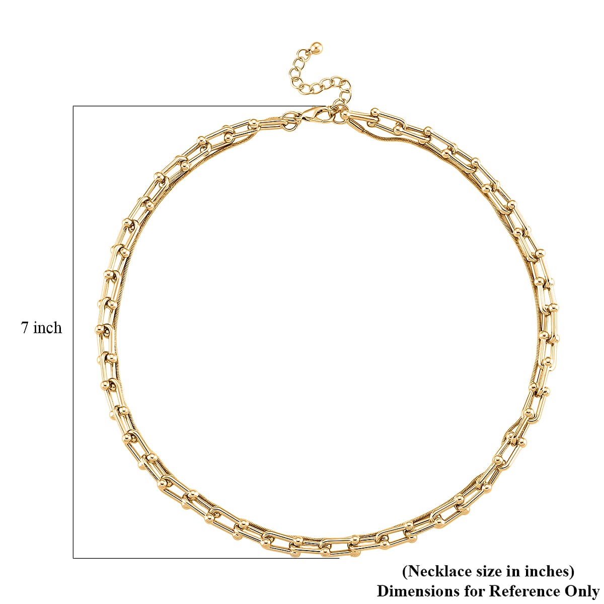 Geometric Link Chain Necklace in Goldtone 20-22 Inches image number 4
