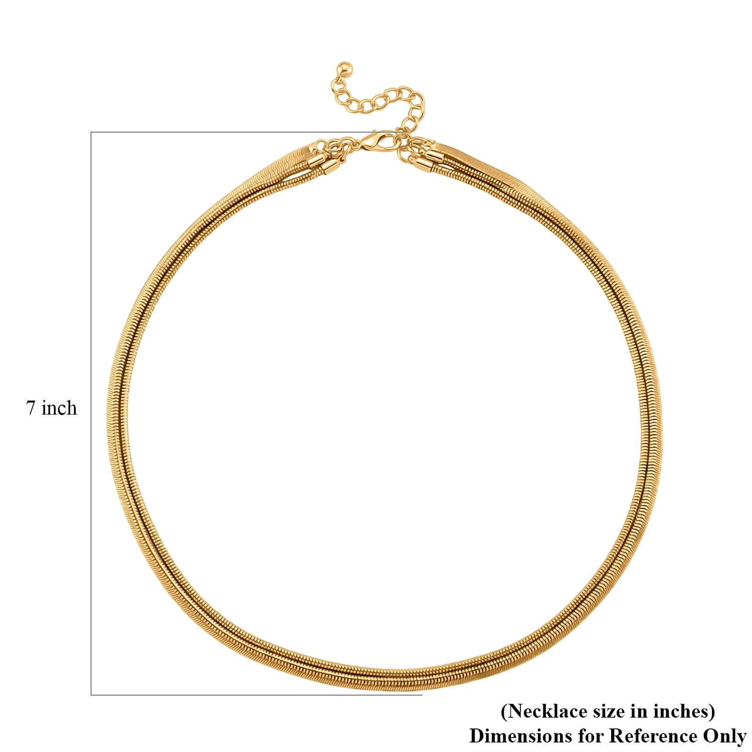 Herringbone and Snake Chain Necklace in Goldtone 20-22 Inches