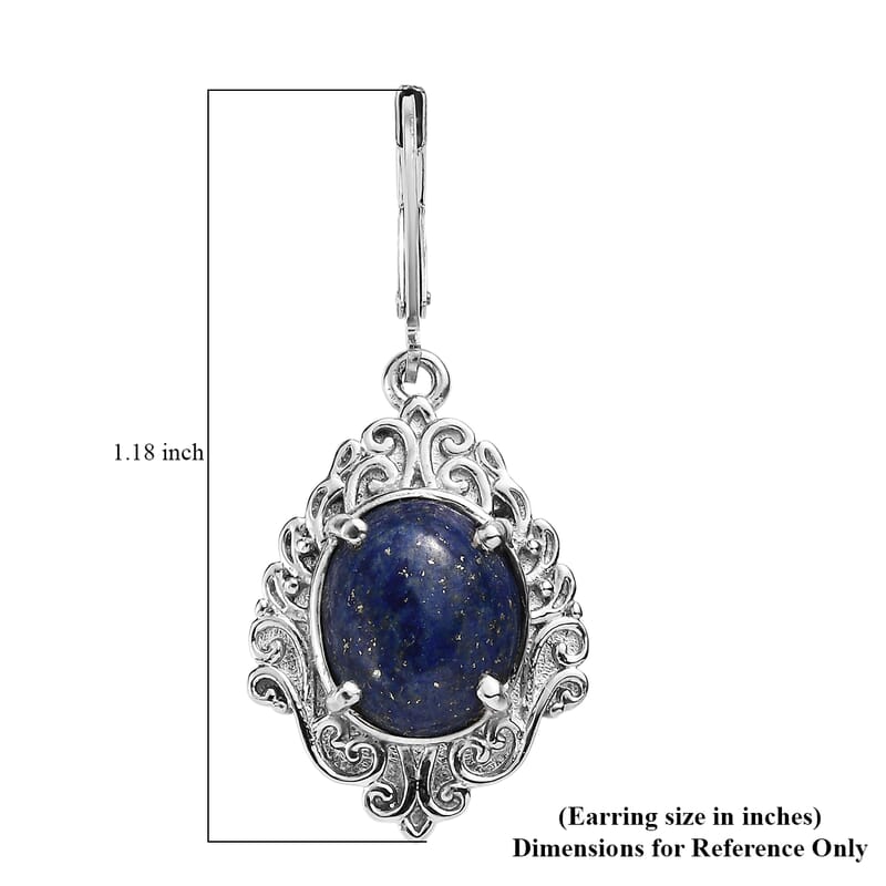 EverTrue Lapis Lazuli 11.20 ctw Earrings in Stainless Steel
