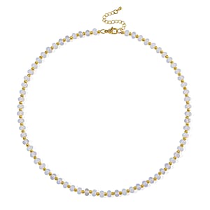 Opalite 60.00 ctw Rondelle Beaded Necklace in Goldtone 18-20 Inches