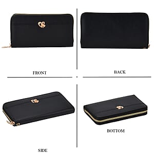 Tamsy Black Faux Leather Short Wallet and Long Wallet