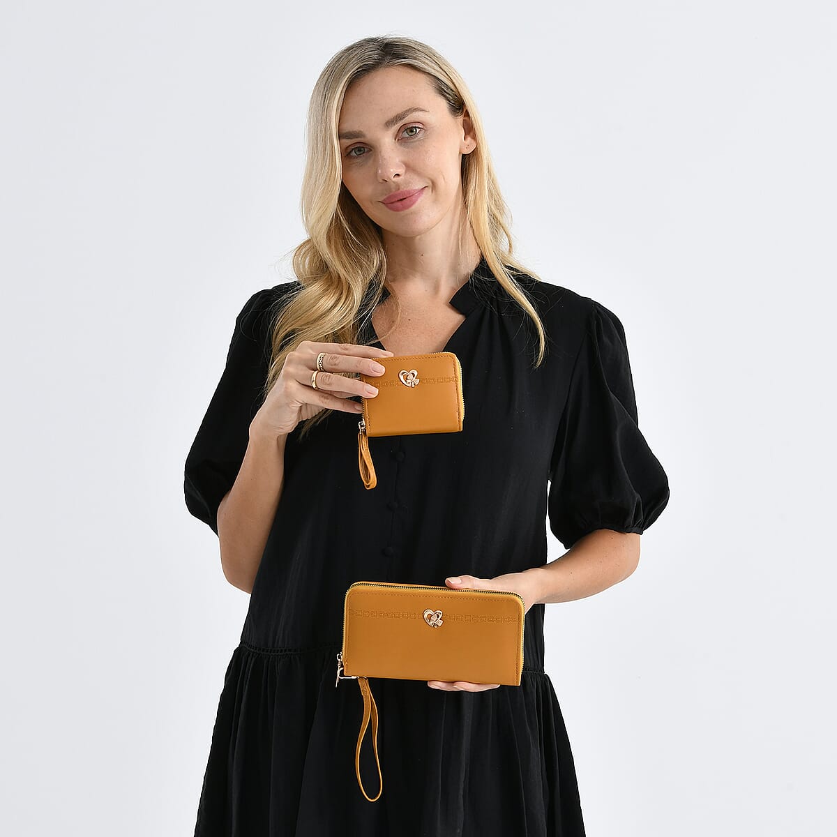 Tamsy Tan Faux Leather Short Wallet and Long Wallet image number 1