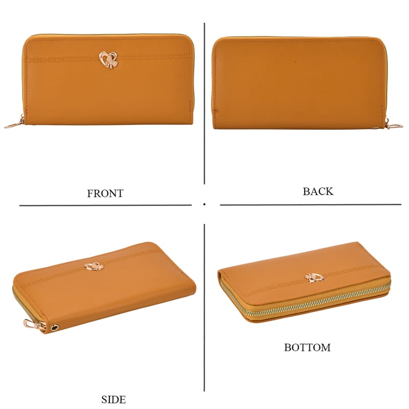 Tamsy Tan Faux Leather Short Wallet and Long Wallet
