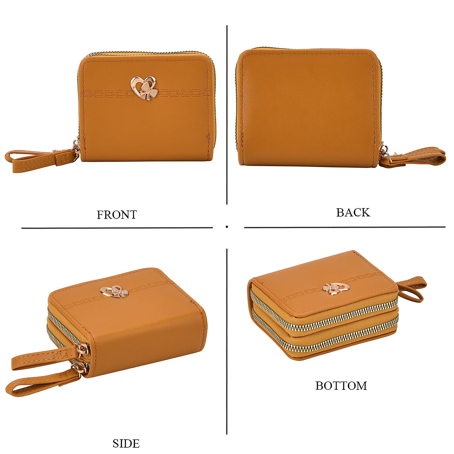 Tamsy Tan Faux Leather Short Wallet and Long Wallet