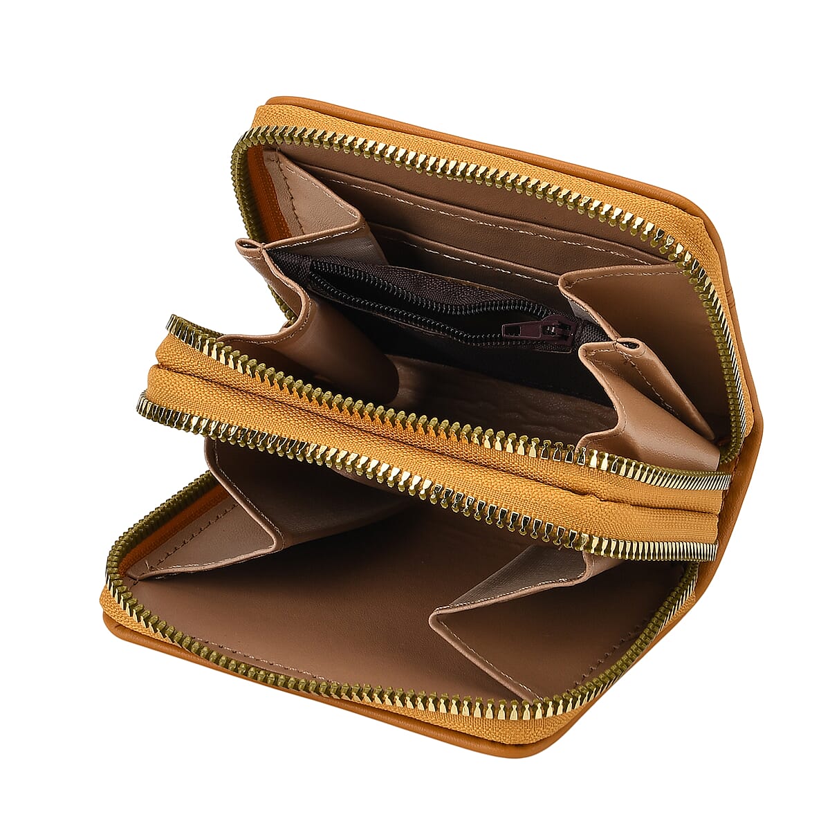 Tamsy Tan Faux Leather Short Wallet and Long Wallet image number 5