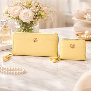 Tamsy Yellow Faux Leather Short Wallet and Long Wallet