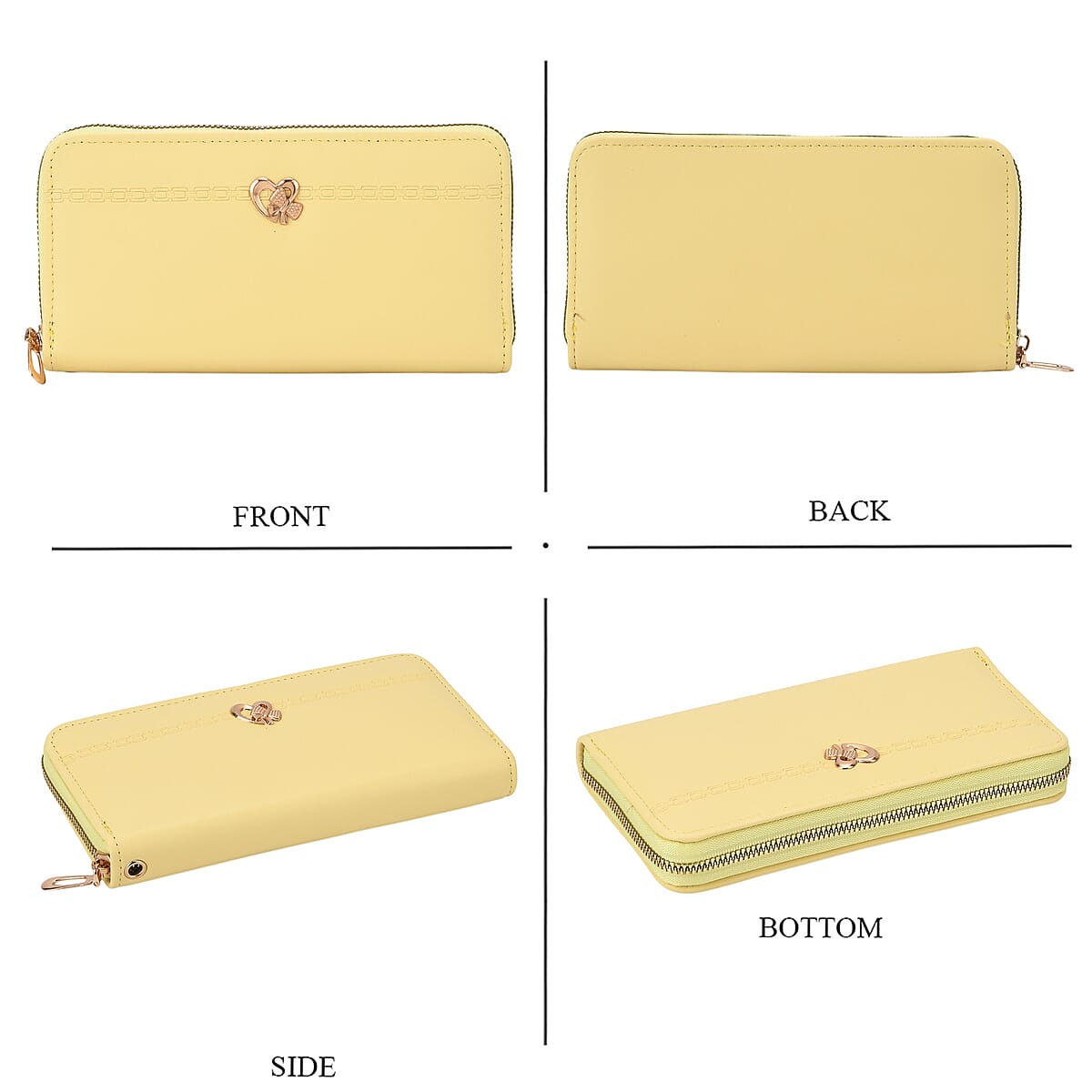 Tamsy Yellow Faux Leather Short Wallet and Long Wallet image number 3