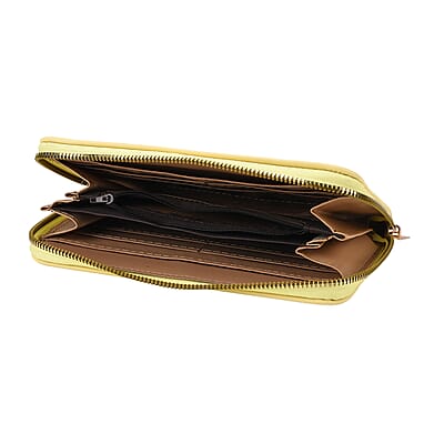 Tamsy Yellow Faux Leather Short Wallet and Long Wallet