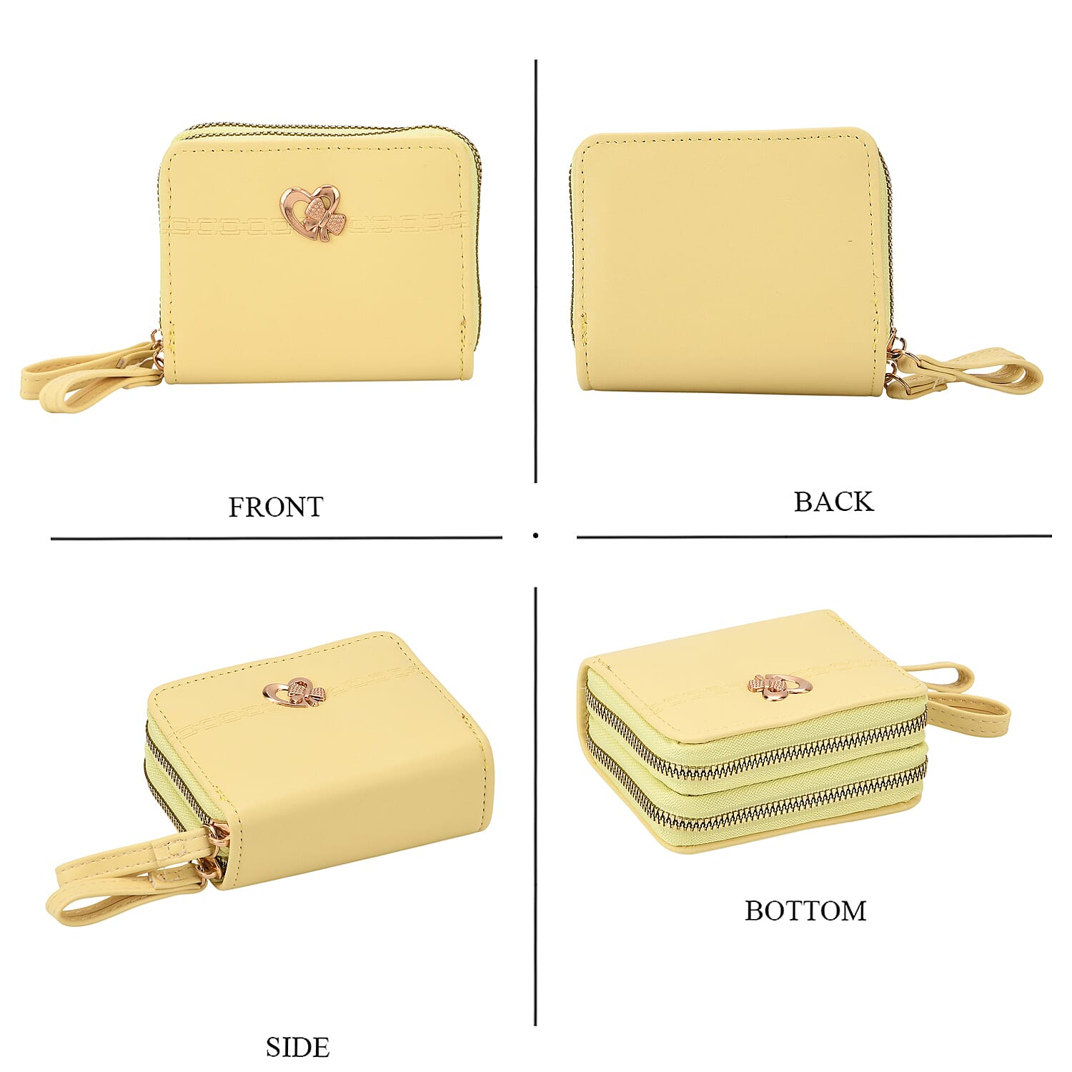 Tamsy Yellow Faux Leather Short Wallet and Long Wallet
