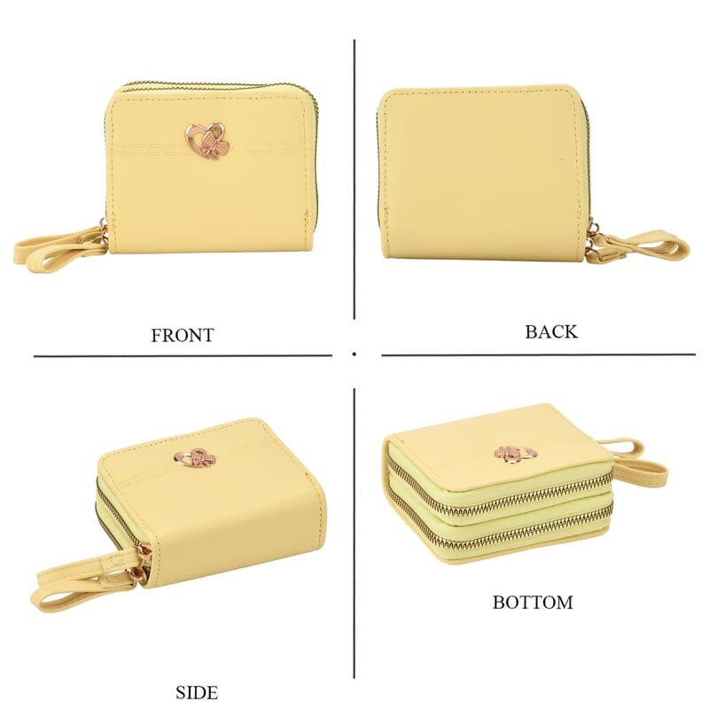Tamsy Yellow Faux Leather Short Wallet and Long Wallet