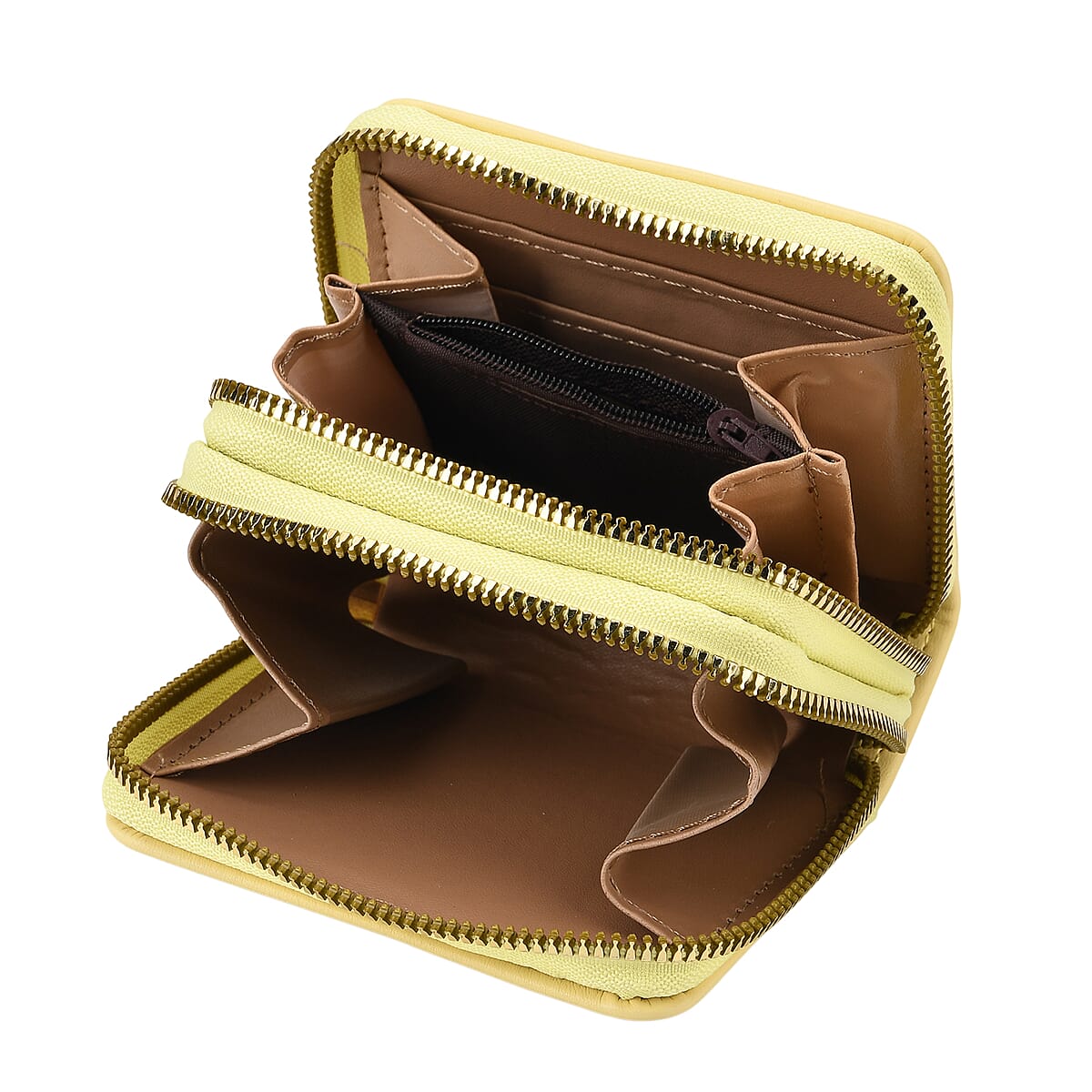 Tamsy Yellow Faux Leather Short Wallet and Long Wallet image number 6