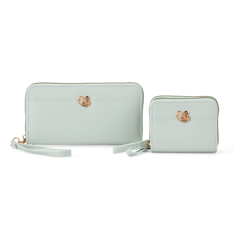 Tamsy Mint Green Faux Leather Short Wallet and Long Wallet