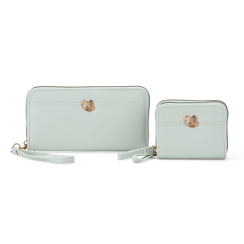 Tamsy Mint Green Faux Leather Short Wallet and Long Wallet