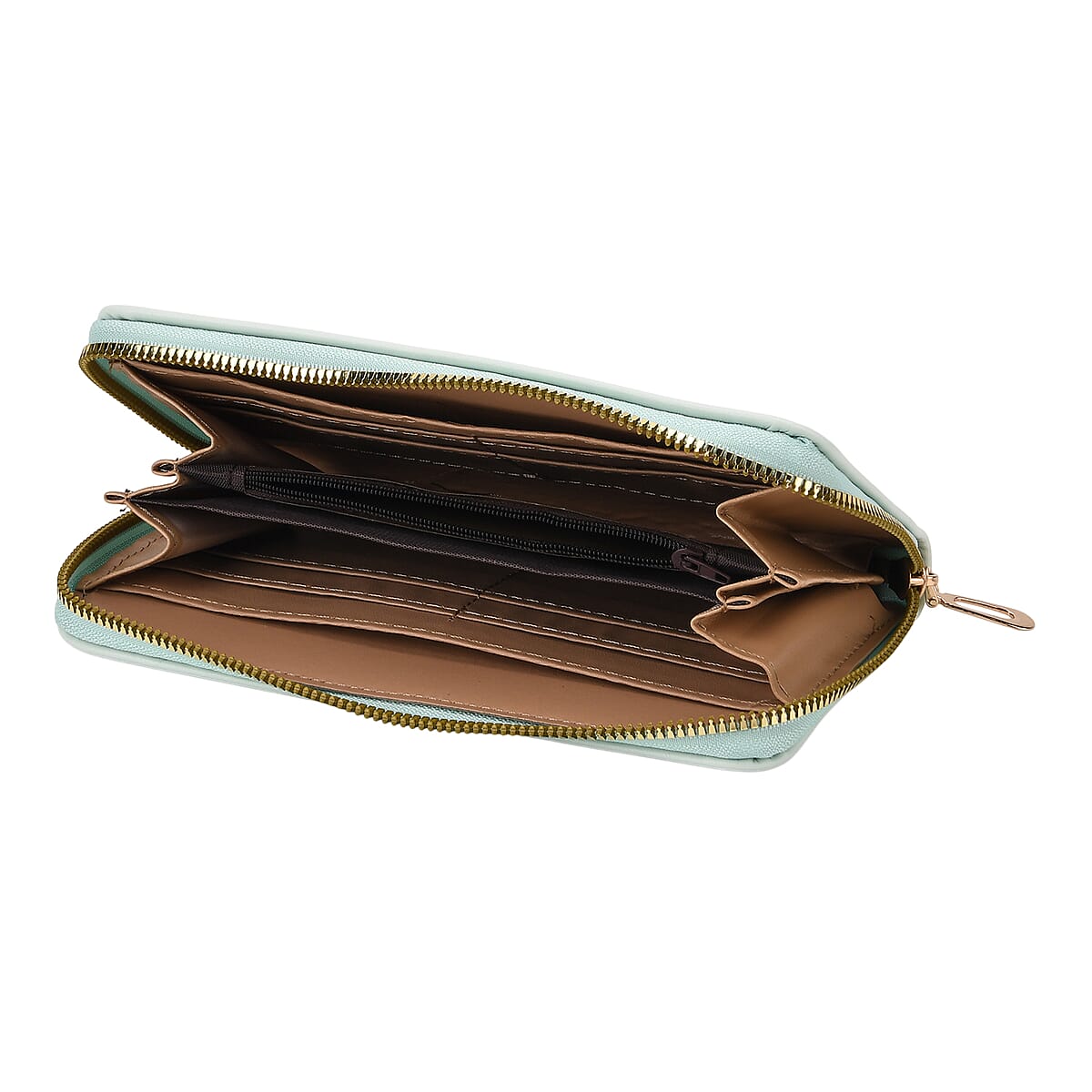 Tamsy Mint Green Faux Leather Short Wallet and Long Wallet image number 4