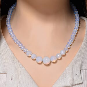 Opalite 200.00 ctw Beaded Graduation Necklace 18-20 Inches in ION Plated YG Stainless Steel